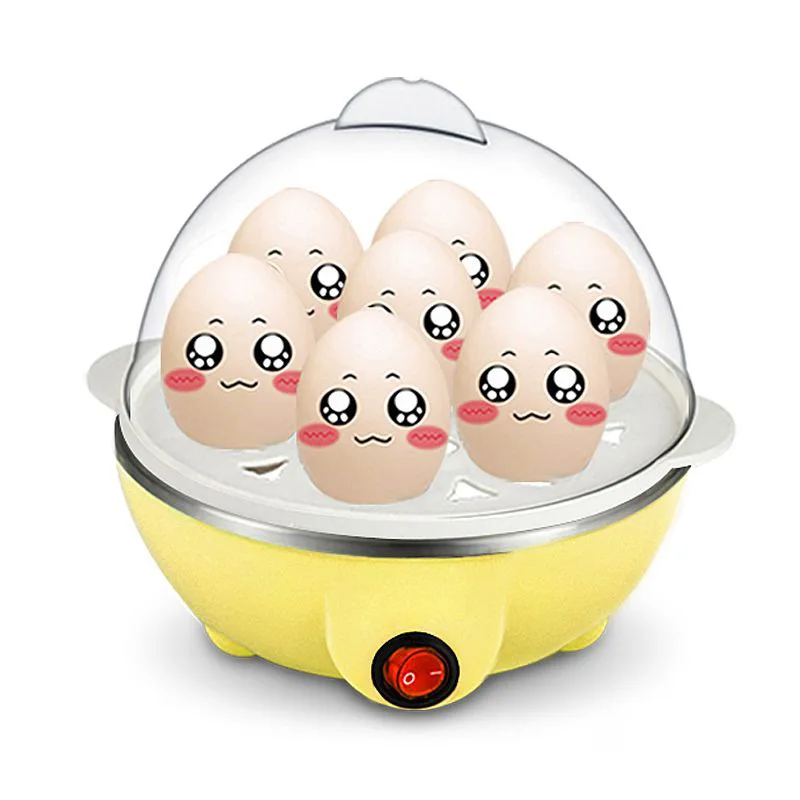 Yellow MICOKAY Electric Egg Cooker Egg Steamer,7 Egg Capacity Rapid Egg Boiler Hard Boiled Egg Cooker with Cord Storage &Auto Shut Off Feature 6.5''x 6.5''x 6.2'' 