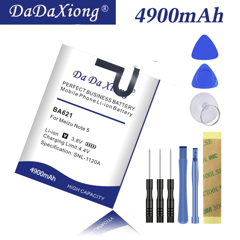 

BA621 4900mAh Battery For Meizu Meilan Note 5 M5 Note5 Replacement Phone Batteries+Gift tools +stickers