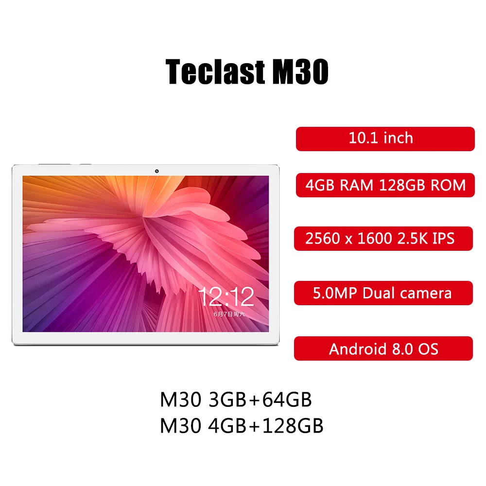 Teclast M30 10.1 Inch 4G Android 8.0 MT6797X( X27) 1.4GHz Decore CPU 3GB RAM 64GB ROM 5.0MP+2.0MP Type-C Phone Call Tablet PC