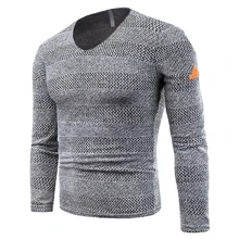Осенние модные мужские свитера, повседневный пуловер с длинными рукавами и v-образным вырезом, мужской теплый тонкий джемпер, вязаный свитер, повседневный Топ, большие размеры M-6X