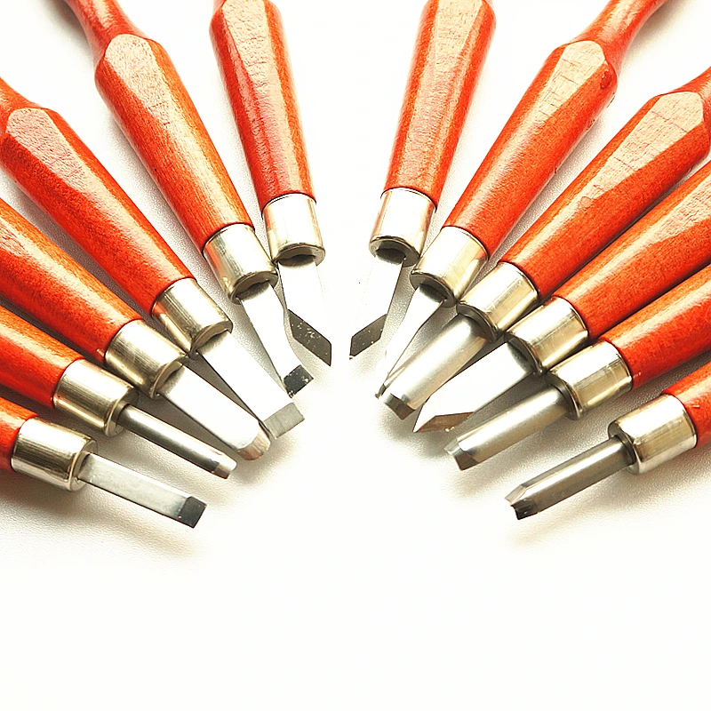 

Professional 12Pcs/set Wood Carving Chisels Knife Tools For Woodworking Engraving Drilling Knife Tool set