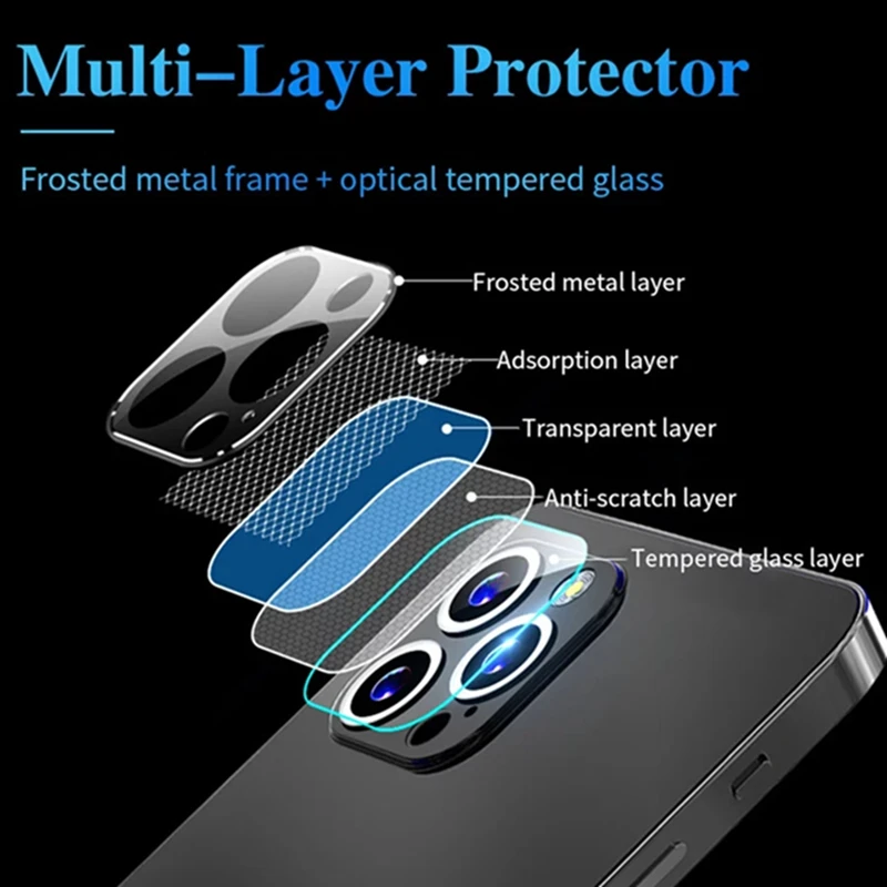Чехол из титанового сплава с металлическим кольцом для камеры iPhone 12 Pro Max защитная