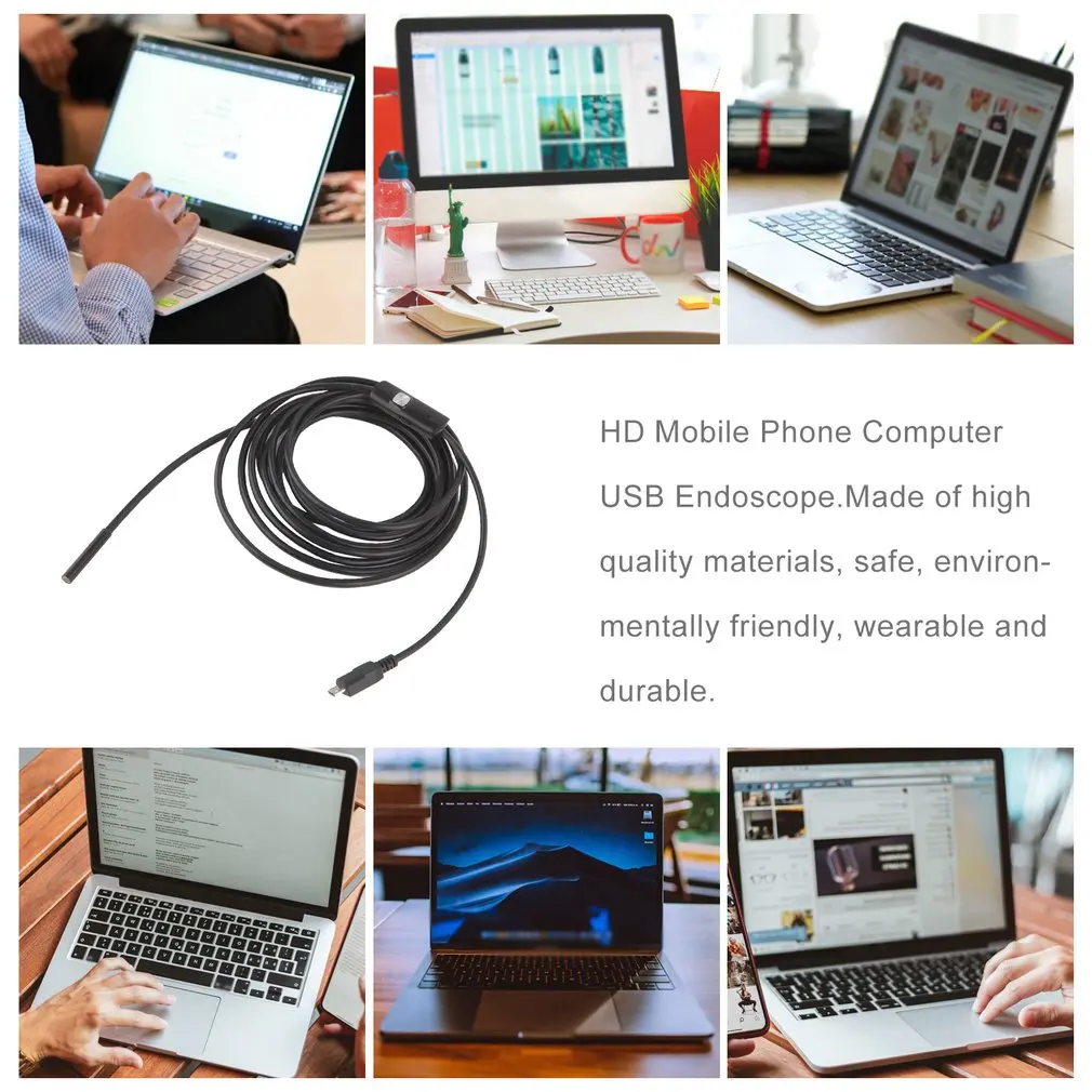 5,5 мм объектив 1 M/1,5 M/2 M/3,5/5 M/10 MCable USB эндоскоп 6LED Водонепроницаемый мини USB автомобильный эндоскоп для осмотра Android телефонов ПК