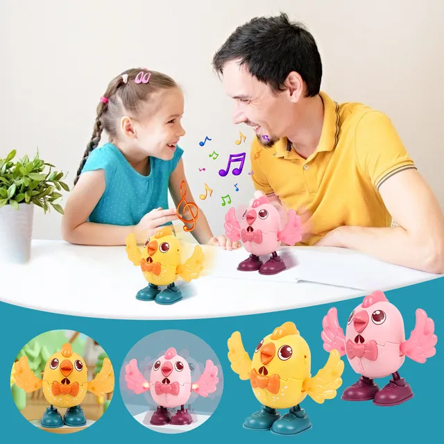 Baby Voice Control Rolling Little Dancing Chicken Toy Walk Sing Brain Game Interactive Crawling Electric Toys for Kids 3