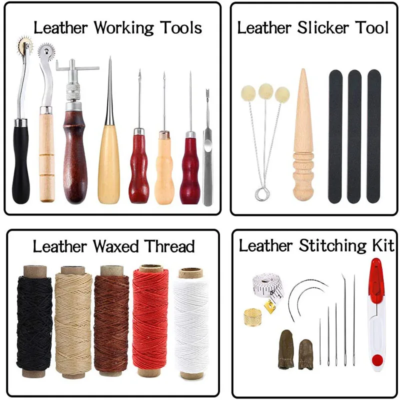  [Premium Quality] Leatherworking Tool Set - Complete Leather  Carving Stitching Grooving and Skiving Kit Made of Stainless Steel -  Leathercraft Tools for Professionals and Beginners : Arts, Crafts & Sewing