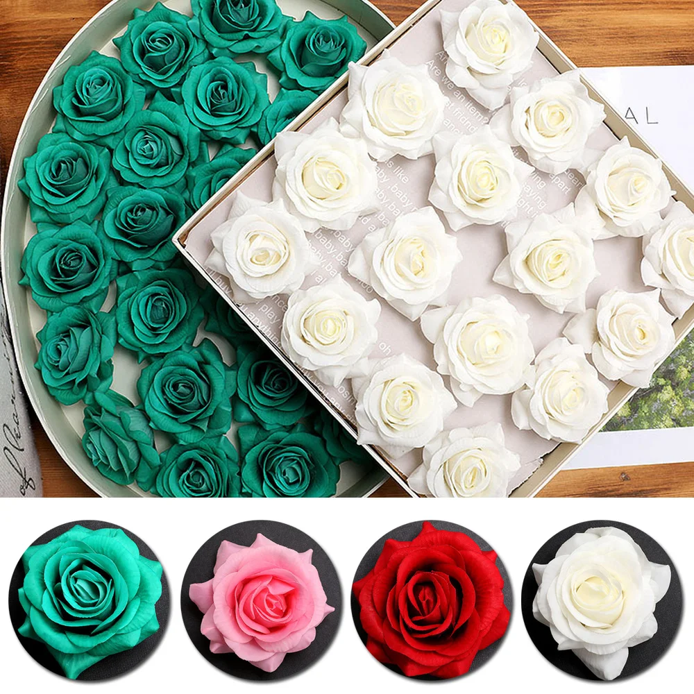 10 X Искусственные цветы розы Шелковые Цветы Свадебные День Святого Валентина Декор 7 см