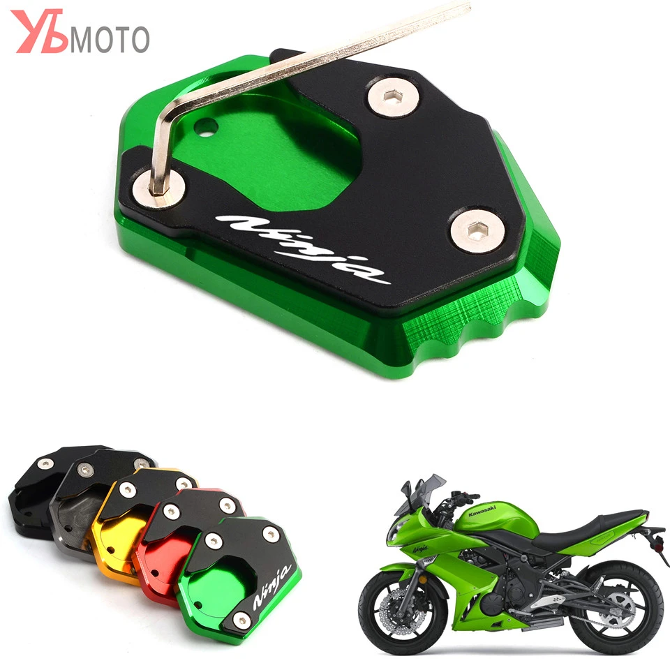 sygdom handling Sømil CNC Side Stand Pad for KAWASAKI NINJA 250 300 650 1000 ER6F Ninja650 ZX6R  ZX10R Motorcycle Plate Kickstand Extension|Covers & Ornamental Mouldings| -  AliExpress