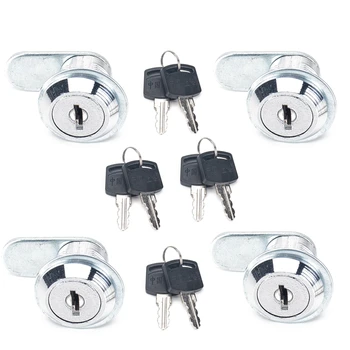 

4PCS 15mm RV Door Lock and Drawer Tube Cam Lock with 8 Key Cylinders and Galvanized Surface, Chrome