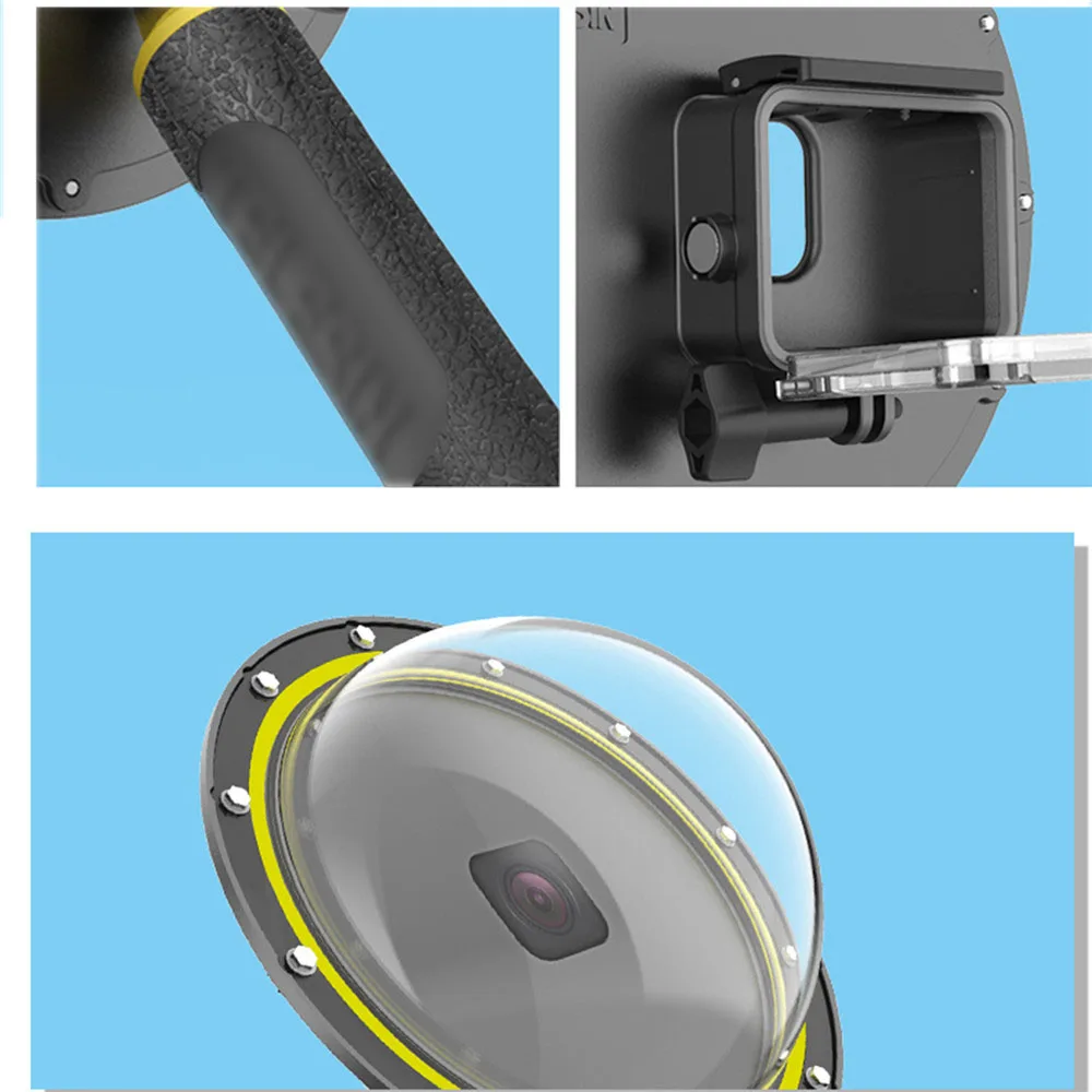 30 м водонепроницаемый купол порт Дайвинг Корпус для GoPro Hero 8 камера Подводный защитный чехол плавающая ручка триггер аксессуары