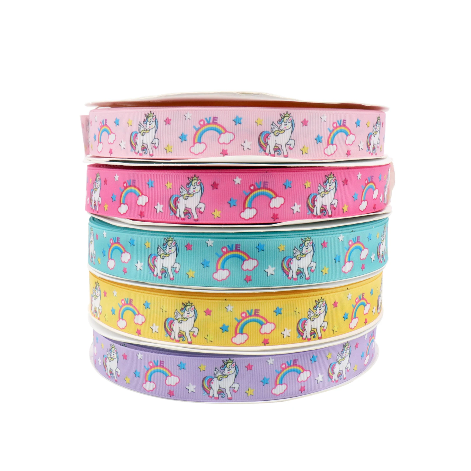 

(25mmx1Yard) Printed Unicorn Grosgrain Ribbon Handmade DIY Accessories Gift Wrapping For Wedding Birthday Unicorn Party Decor