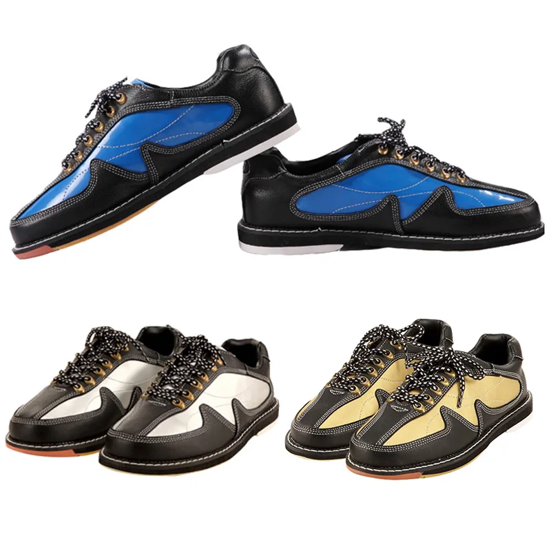 Mens Bowling Shoes Skidproof Sole Breathable Sneakers Soft Leather