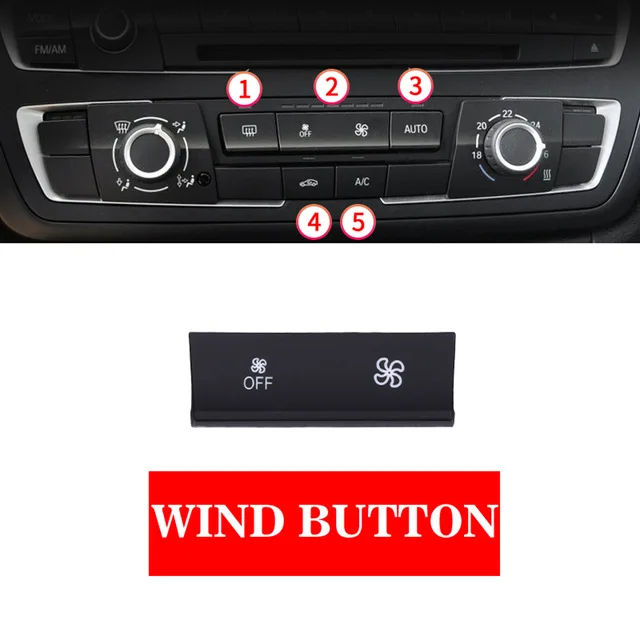 ABS Car Air Conditioner CD Digital Control Key Button Cover Trim Sticker For BMW F30 F80 F31 F32 F33 F35 2013-18 1/2/3/4 series - Название цвета: Wind Button A