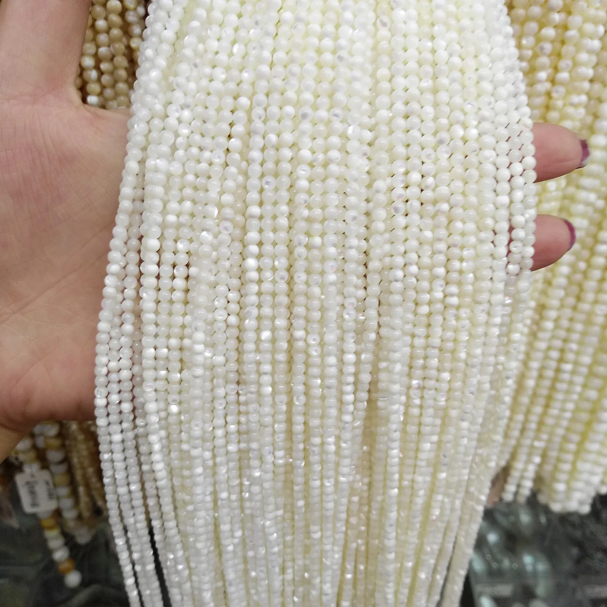 Coquille naturelle perlée blanche forme ronde artisanat coquille perles en vrac pour la fabrication de bijoux bricolage Bracelet collier accessoires