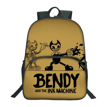 

Bendy and The Ink Machine Pattern Cartoon Backpack Hot Fashion Men and Women Designer Student Bookbag Boys Travel Bags