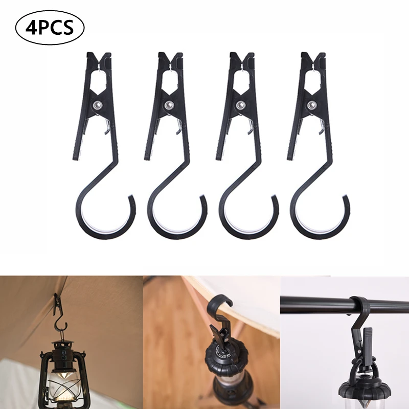 

4Pcs Portable Outdoor Camping Tent Clip Canopy Hanging Storage Hook Awning Grip Clamp