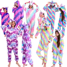 Пижама с единорогом Ститч Пижама с животными ползунки «панда» Кигуруми для женщин и мужчин унисекс пижамы для взрослых фланелевая одежда для дома комплект