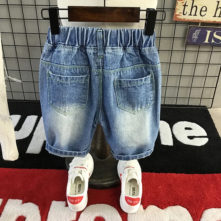 Summer New Products BOY'S Korean-style with Holes Cowboy CHILDREN'S Calf-length Pants Baby Fashion Men's Trousers