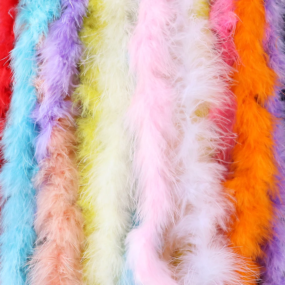 11g Multicolor Turkey Feathers Boa Marabou Feathers Strip for Dresses Sewing Crafts Wedding Party Decoration wholesale