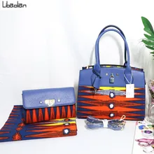 Очень хороший дизайнер Африканский принт восковая Сумочка Кошелек с матчем 6 ярдов Африканский Воск Анкара ткани горячий Африканский воск с сумками F911-2