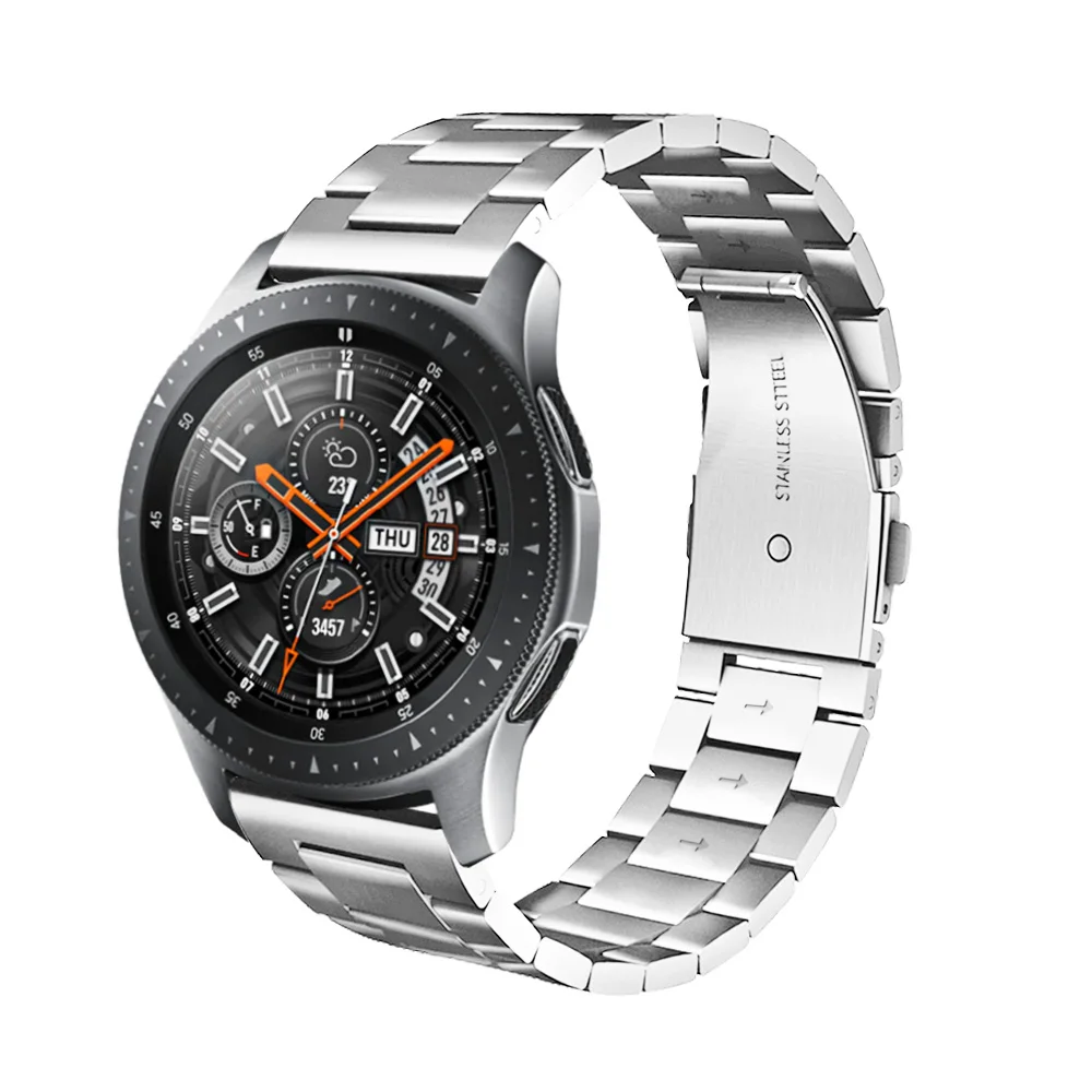 Металлический браслет из нержавеющей стали ремешок для samsung galaxy watch 46 мм 42 мм gear S3 Frontier ремешок для huawei watch GT ремешок 20 - Цвет ремешка: Silver
