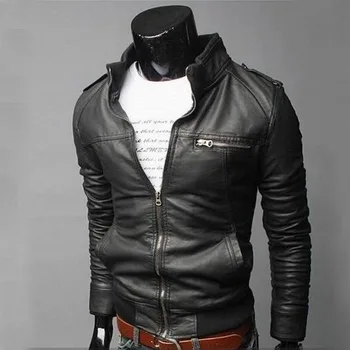 

New Men's Leather Jackets Autumn Casual Motorcycle PU Jacket Biker Leather Coats Motorcycle Clothes Riding Jacket Coat