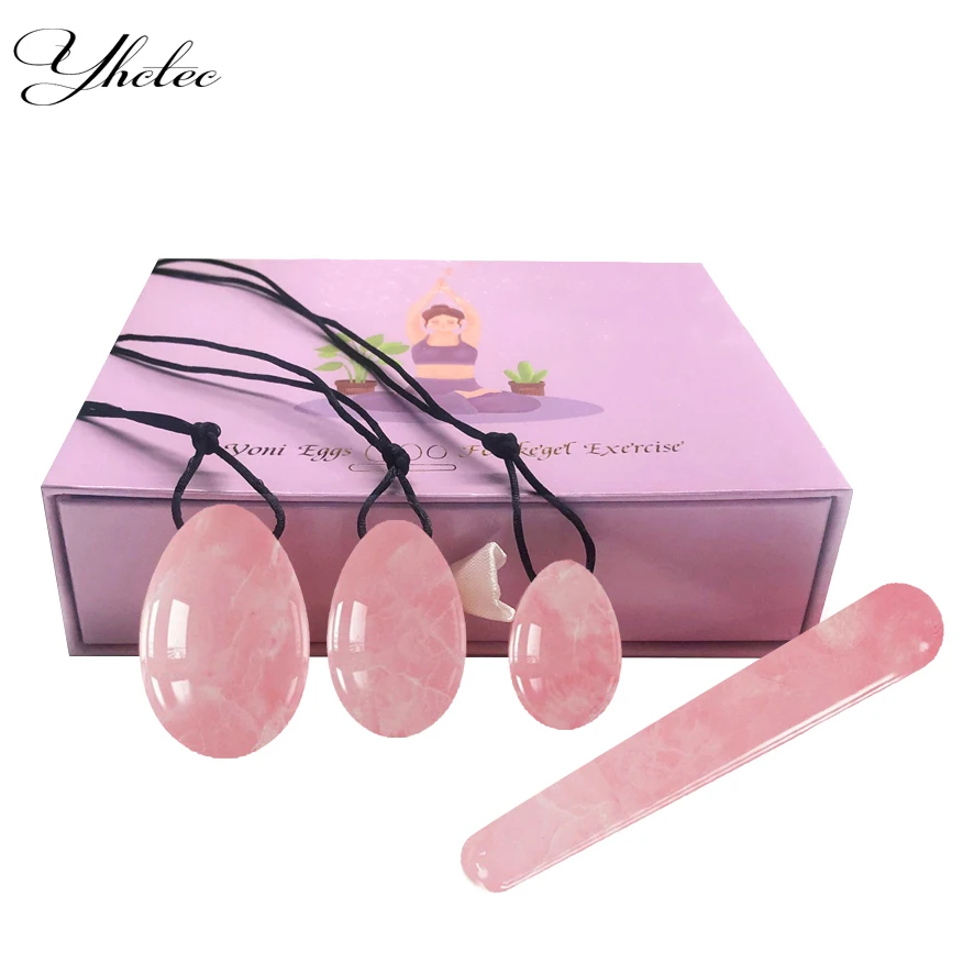 Natural Rose Quartz Yoni Egg Jade Eggs Women Kegel Exerciser Vaginal Muscles Tightening Ball Jade Massager Crystal Kegel Eggs 3pcs natural jade yoni egg set rose quartz jade eggs women kegel exerciser jade massager vaginal muscles tightening balls