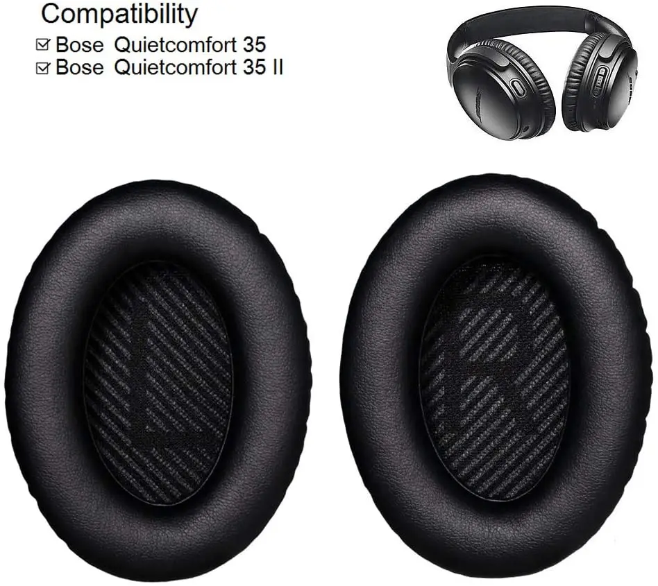 Амбушюры Cosyplus для наушников Bose Calm Comfort 35 (QC35) и QuietComfort II (QC35 II) черные амбушюры (QC35/QC35