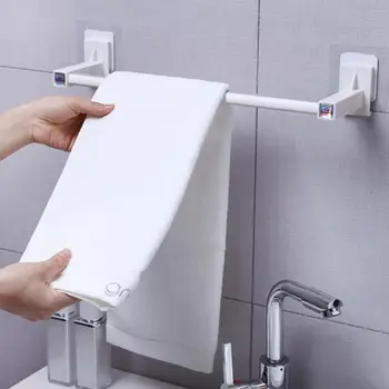 

1PC Bathroom Towel Rack Punch-free Space-Saving Bathroom Kitchen Wall-mounted Punch Free Towel Bar
