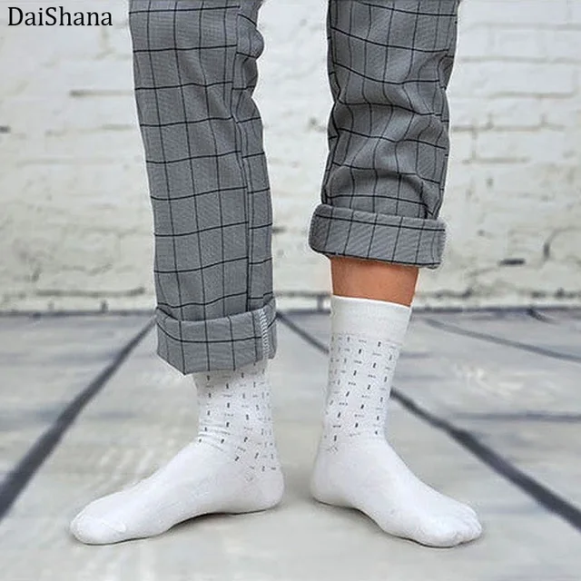 5 Pairs High Quality Casual Business Cotton Socks Solid Color Elastic Socks For Spring Autumn Male