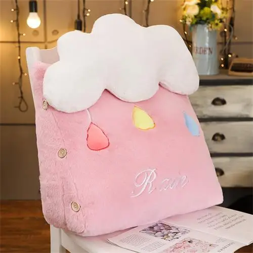 Розовый Triangle Sofa Cushion Back Bed Backrest Office Chair Pillow Support Waist Cushion Reading Pillow Home Decor Doll Toy Kids Gift - Цвет: Розовый