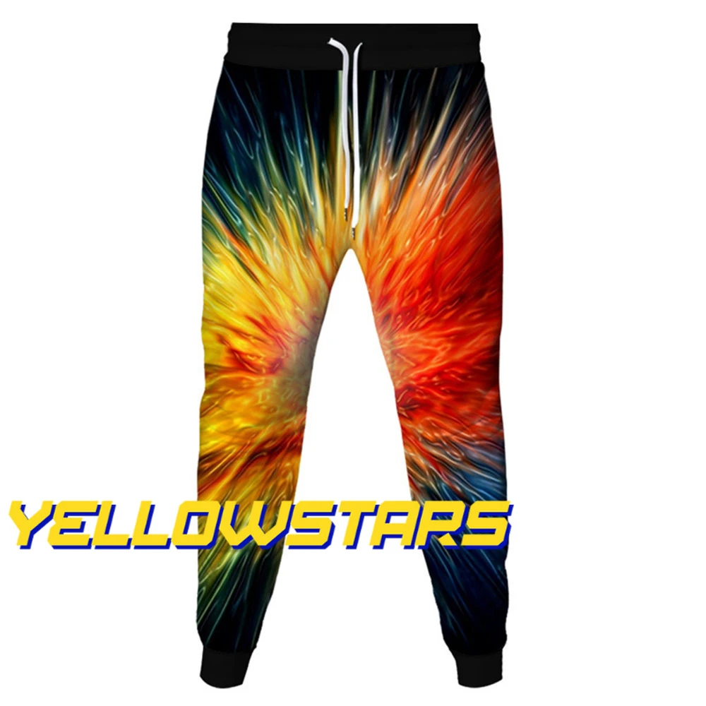 Color splash ray fashion hip hop streetwear casual pants white sweatpants