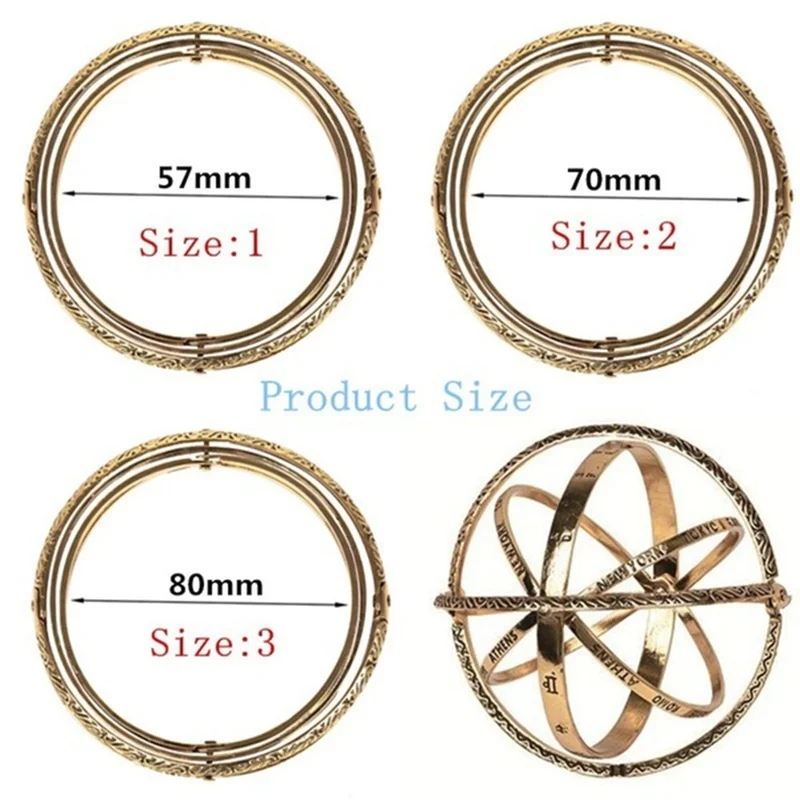 Creative Astronomical Ball Magic Spherical Bracelet Cosmic Couple Lover Jewelry Vintage Rotating Armillary Sphere Bangle