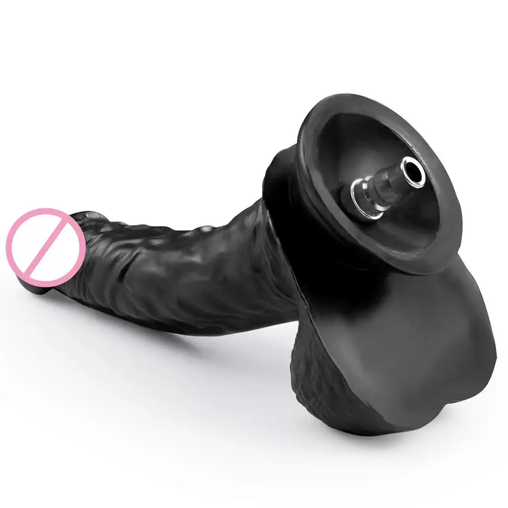 ANNGEOK Black Soft Dildo Machine Gun Attachments Replacement Women Female Masturbator Sex Toy AN-S2