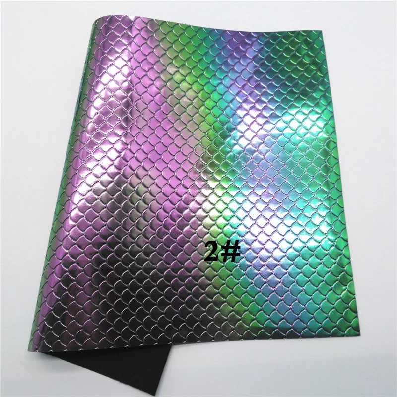 2 Glitterwishcome 21X29 см A4 размер винил для бантов рыбья чешуя "Русалка" Синтетическая кожа ткань искусственная кожа листы для бантов, GM457A - Цвет: 2