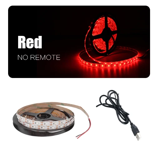 DC 5 В Светодиодная лента USB кабель питания гибкий светильник 50 см 1 м 2 м 3 м 4 м 5 м SMD 2835 мини 3Key Настольный Декор ТВ фоновый светильник ing - Испускаемый цвет: Red