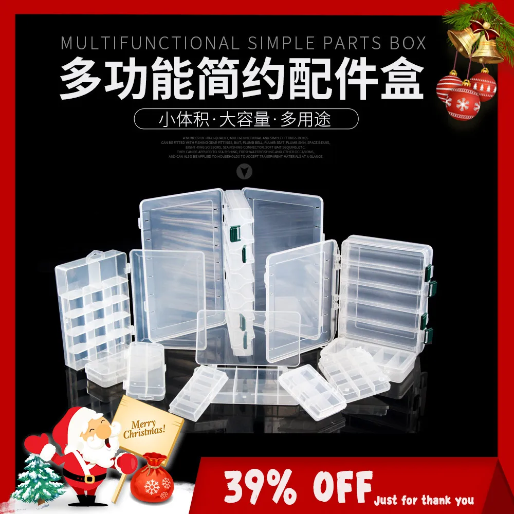 

Bassland Plastic Double Layer Fishing Lure Hook Tackle Box Storage Case Multifunctional Portable Fishing Lure Box Accessories