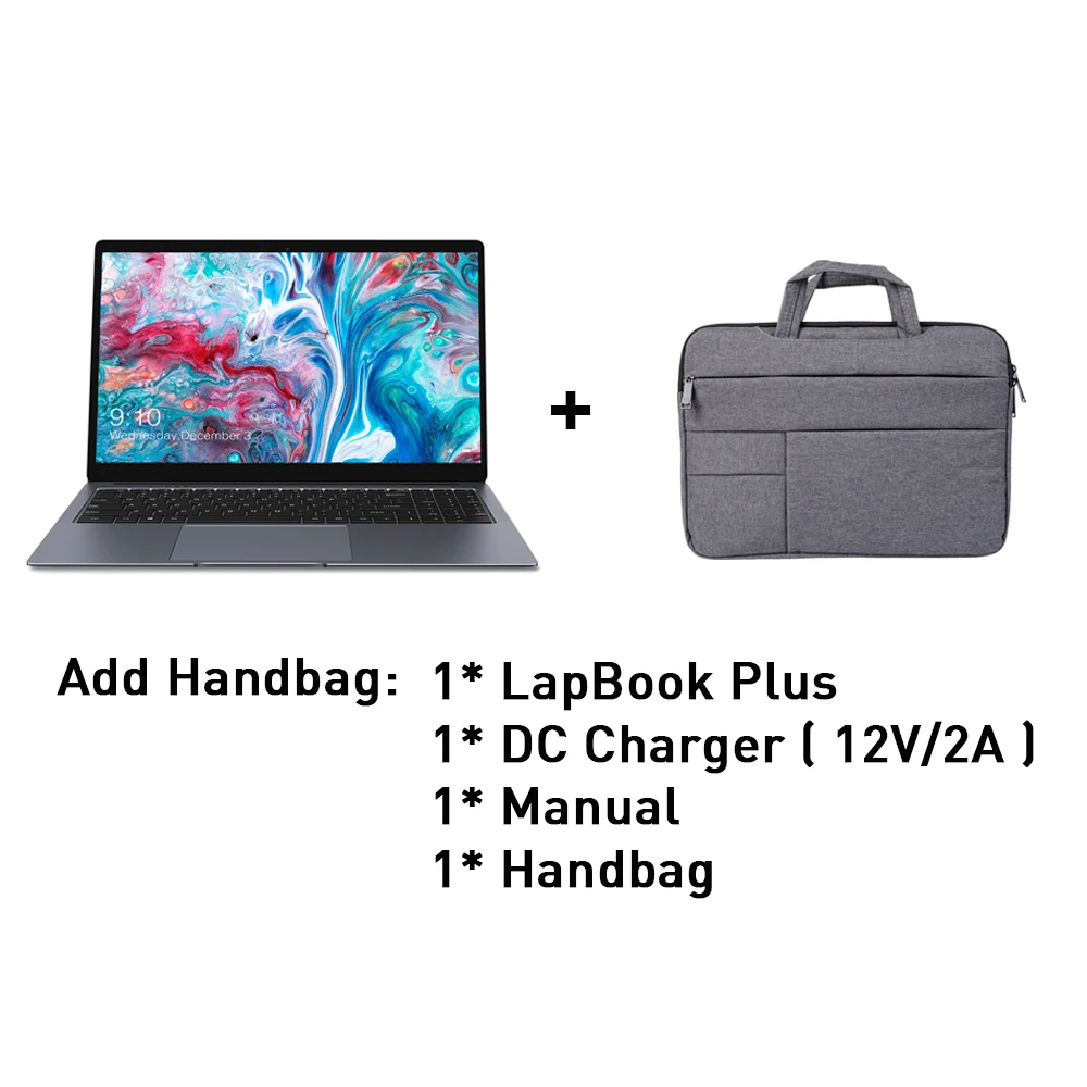 Add handbag Ноутбук CHUWI LapBook Plus, 15,6 дюймов, 4K экран, Intel X7, четырехъядерный процессор DDR4, 8 ГБ, 256 Гб SSD, Windows 10, с разъемом для расширения M.2 - Цвет: Add handbag
