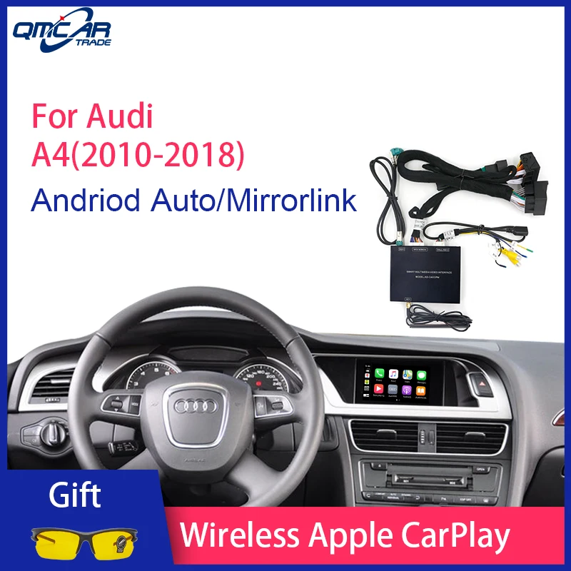 QMCAR беспроводной Apple CarPlay для 2010- Audi A4 с 3g+ MMI Android Авто/Carplay поддержка Mirrorlink IOS13