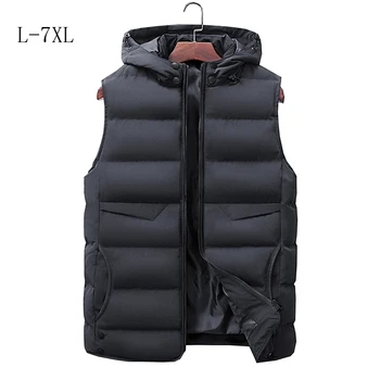 

New mens winter sleeveless jacket and coats men's sleeveless Warm down vest homme winter casual coats M- 7XL Thick vest