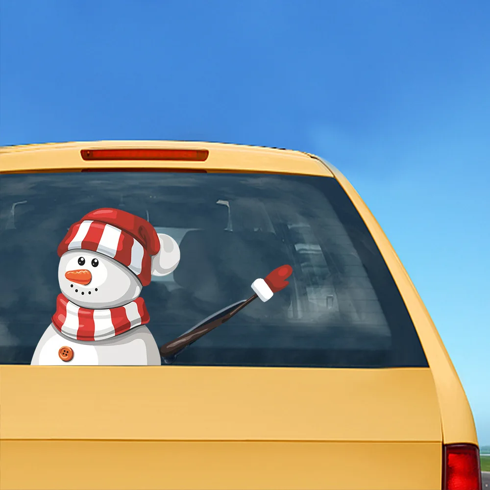 Высококачественные наклейки на стеклоочистители Санта-Клауса, автомобильные наклейки на заднее лобовое стекло, автомобильные наклейки, рождественские наклейки на автомобиль, наклейка на дверь