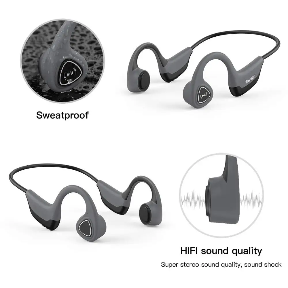 Модный mp3 плеер Tayogo S3 с костной проводимостью 8 ГБ для спорта защитой от пота ушным