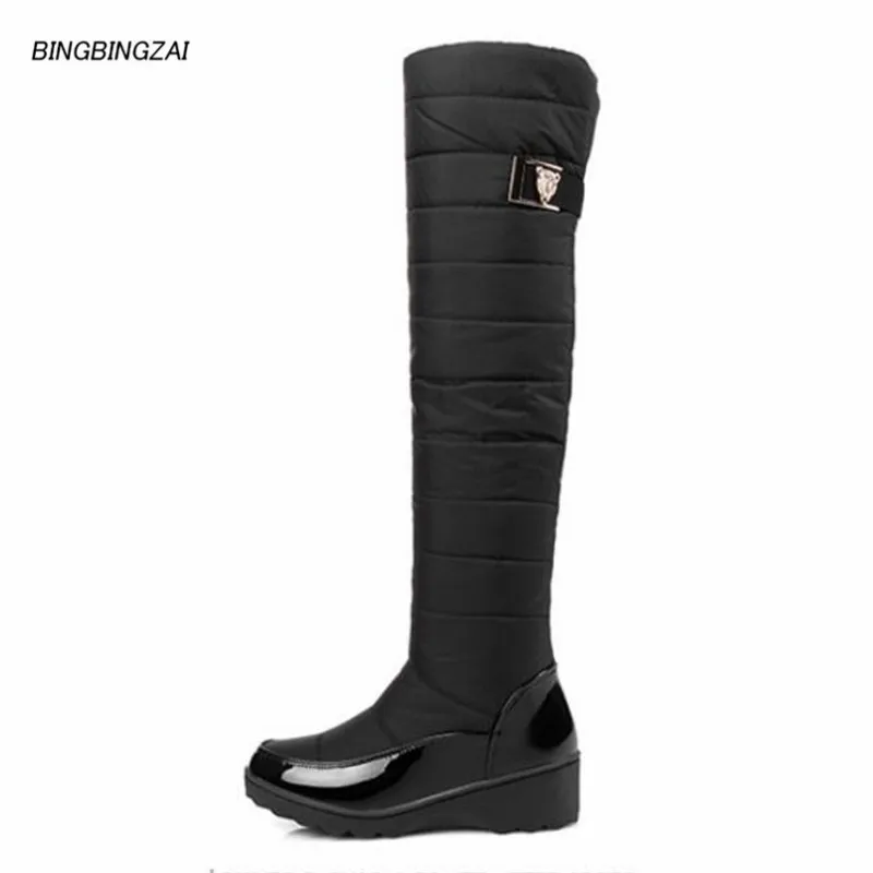 BBZAI New pattern Europe and America Extra large code Cashmere thickening Snow boots 5cm Pumps Superior quality 35-43 44