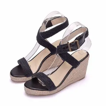 

Women Sandals Platform Sandals Wedges Shoes For Women Heels Sandalias Mujer Summer Shoes Leather Wedge Heels Sandal Plus Size 41