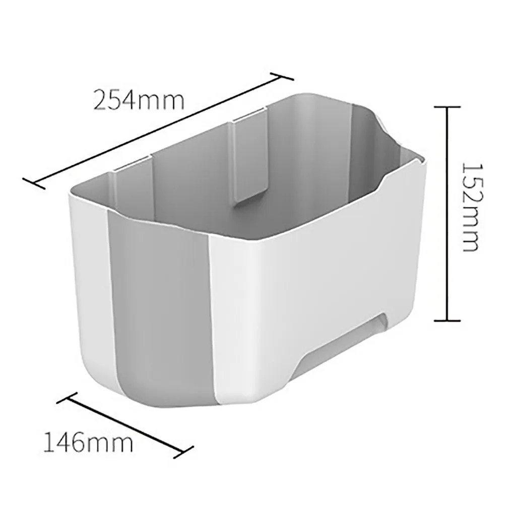 Kitchen Cabinet Door Hanging Trash Bin Nail-free Wall Mounted Folding Waste Bin Rubbish Container Home Bathroom Storage Boxes