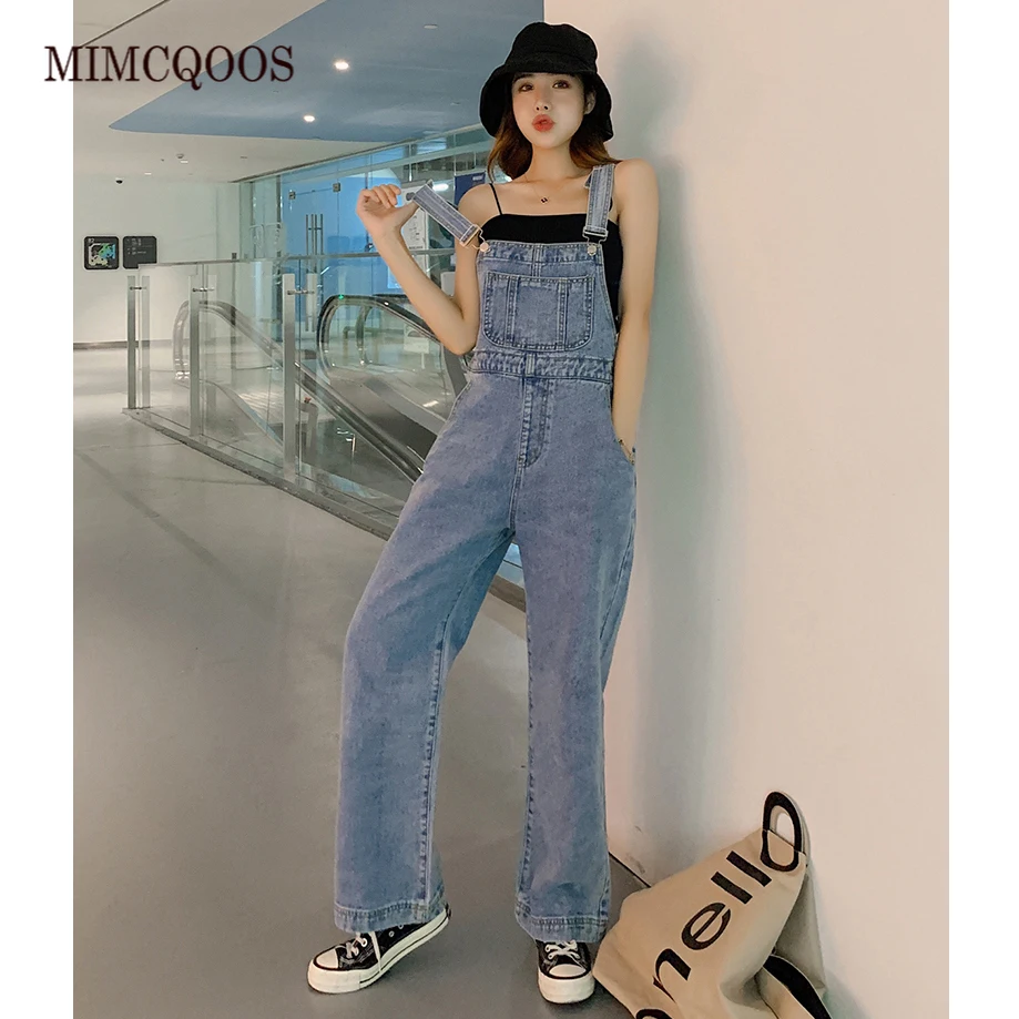 Рваные джинсы для женщин широкие комбинезоны с лямками на плечах свободные брюки