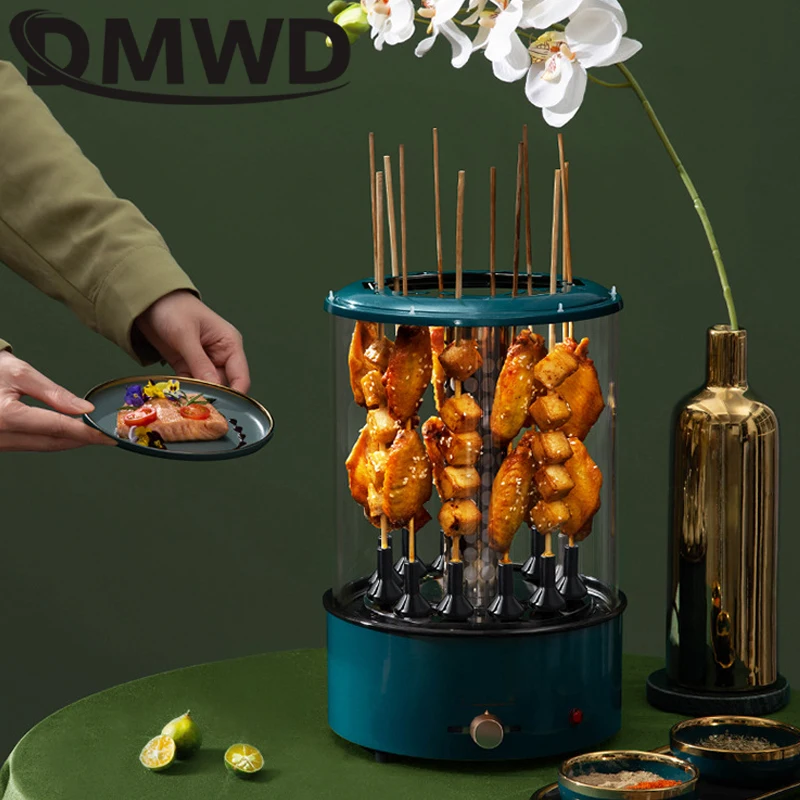 Automatic Revolving Vertical Grill Smokeless Barbecue BBQ Kebab Rotary Machine Rotisserie Roast Domestic Mutton Lamb Skewer Oven 3