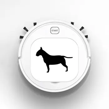

Smart Sweeper Robot House Durable Power Floor Cleaning Robots Vacuum Cleaner 1800pa Bull Terrier Dog Silhouette