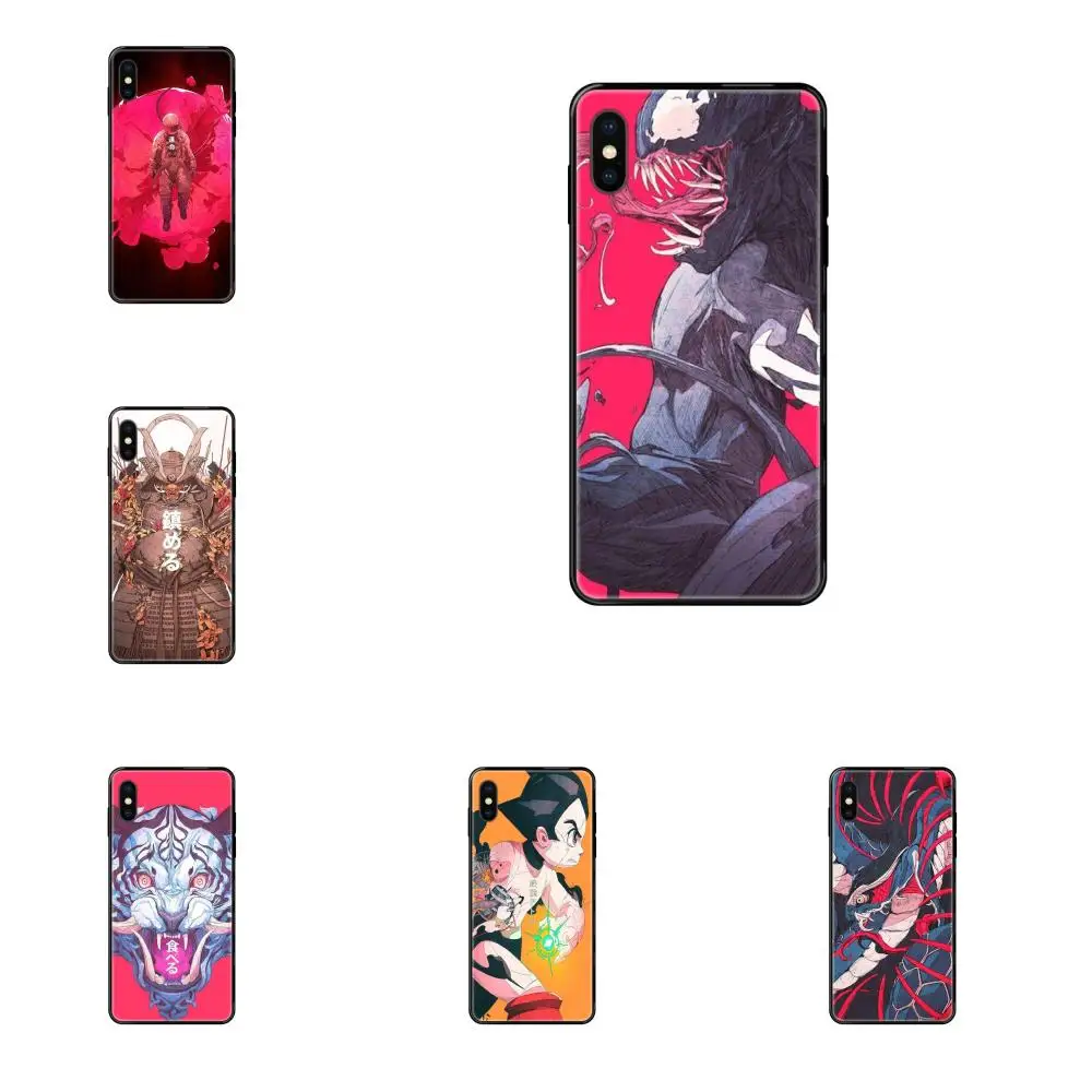 For Apple iPhone 11 12 Pro 5 5S SE 5C 6 6S 7 8 X XR XS Plus Max Soft Silicone TPU Black Fashion Japanese Style Painting For Apple iPhone 11 12 Pro 5 5S SE 5C 6 6S 7 8 X XR XS Plus Max Soft Silicone TPU Black Fashion Japanese Style Painting