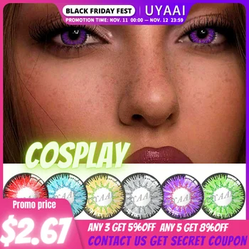 

2pcs Cosplay Series Colored Contacts For Eyes Purple Contact Lenses Lentes Non Prescription For Coser Halloween UYAAI