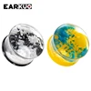 EARKUO Newest Fashion Flower Acrylic Ear Plugs Gauges Tunnels Expanders Piercing Body Jewelry Earring Stretchers One Pair 8-16mm ► Photo 3/6
